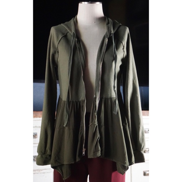 Anthropologie Lavande Green Tunic Hoodie New XS